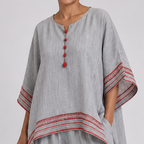 Dineo | Sophisticated Asymmetric Blouse and Wide-Leg Ethnic Trousers