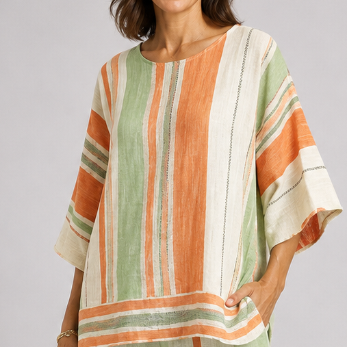 Esi | Elegant Asymmetric Top and Wide-Leg Trousers