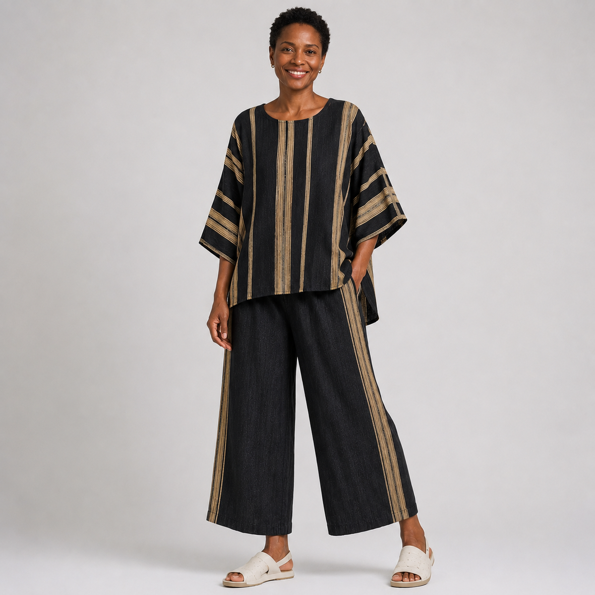 Esihle | Oversized Striped Top and Comfortable Trousers