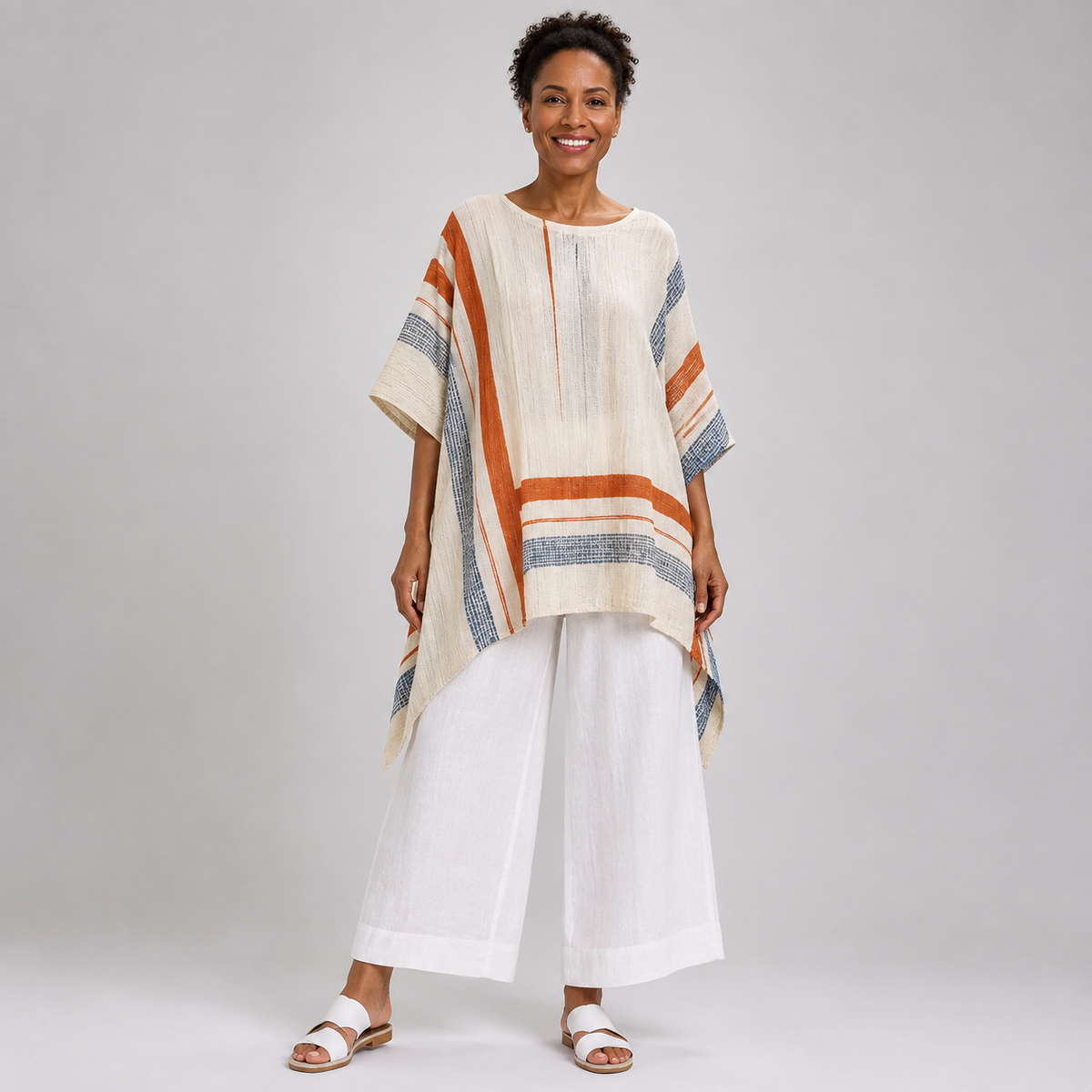 Gugu | Sophisticated Asymmetric Blouse and Wide-Leg Trousers