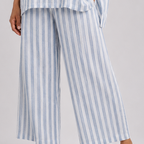 Imani | Sophisticated Blue Striped Top and Relaxed Trousers