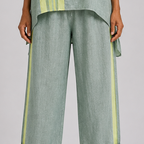 Jada | Elegant Lavender Top and Mustard Striped Trousers