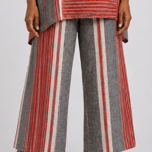 Jaliyah | Elegant Grey Top and Wide-Leg Trousers