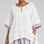Abena | Comfortable Top and Striped Trousers