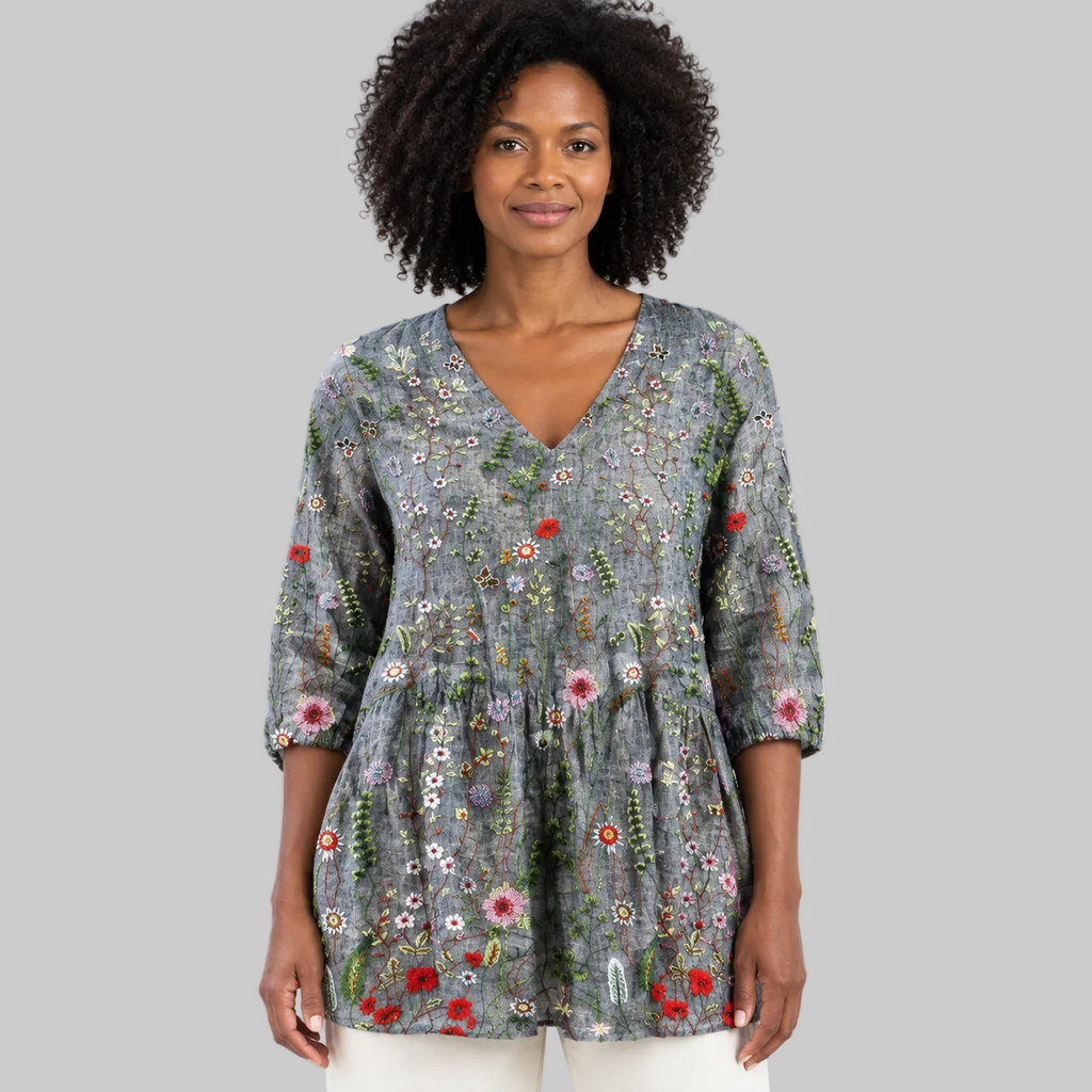 Audrey | Long Blouse with V-Neck