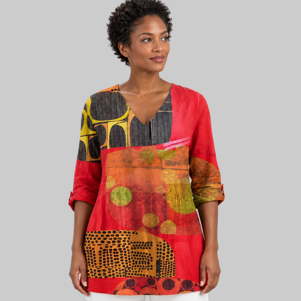 Maria | Long Blouse with V-Neck