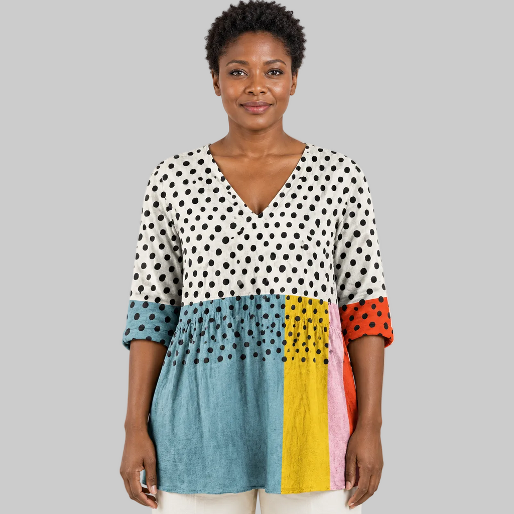 Jacqueline | Long Blouse with V-Neck