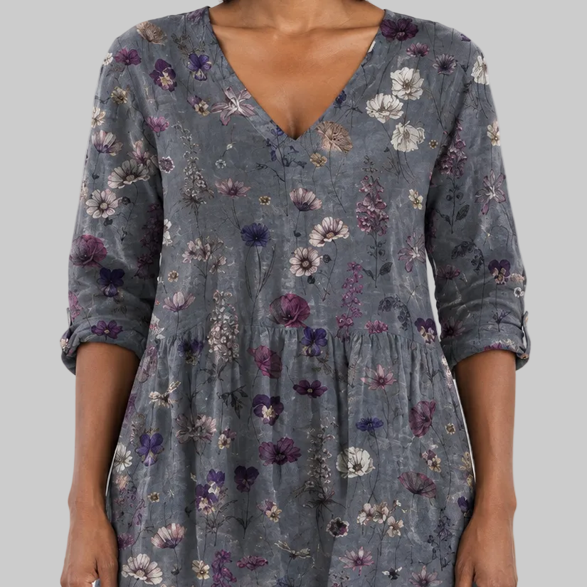 Addison | Long Blouse with V-Neck