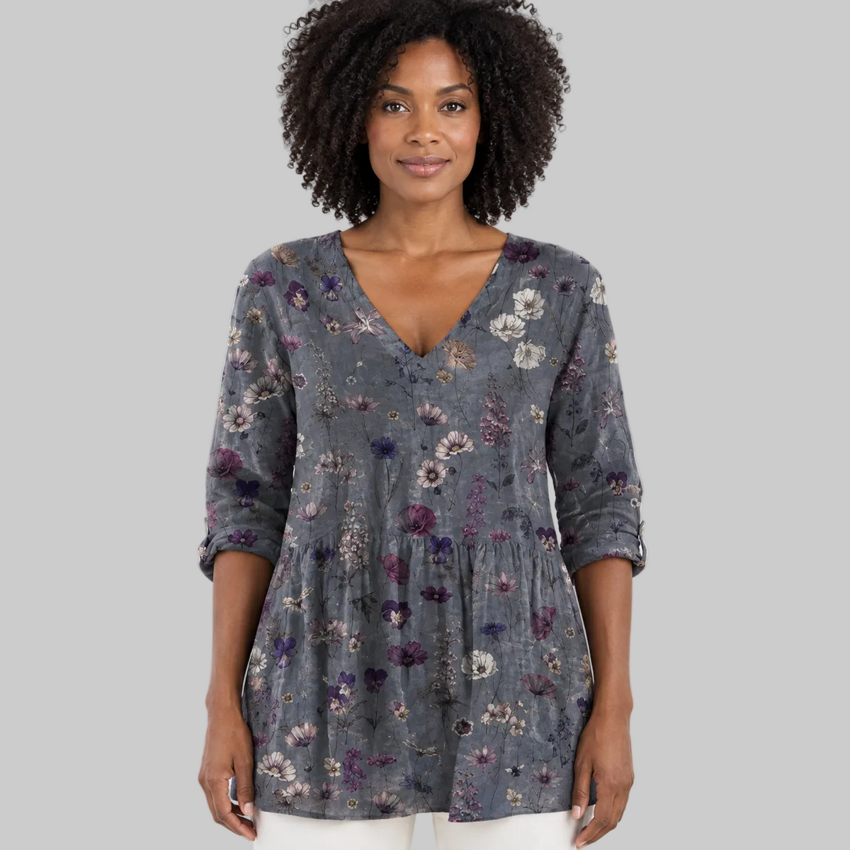 Addison | Long Blouse with V-Neck