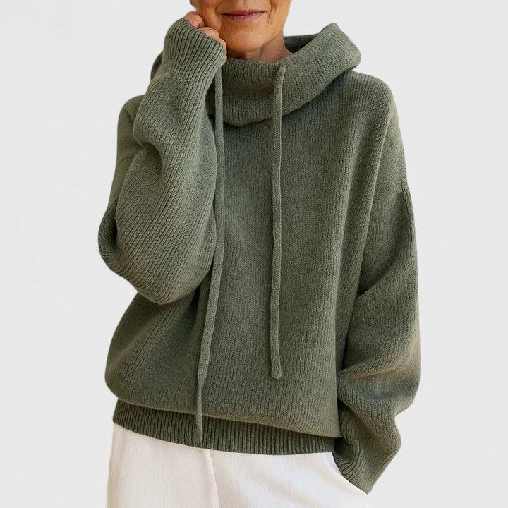 Marie | Pull Douillet avec Col Haut et Capuche