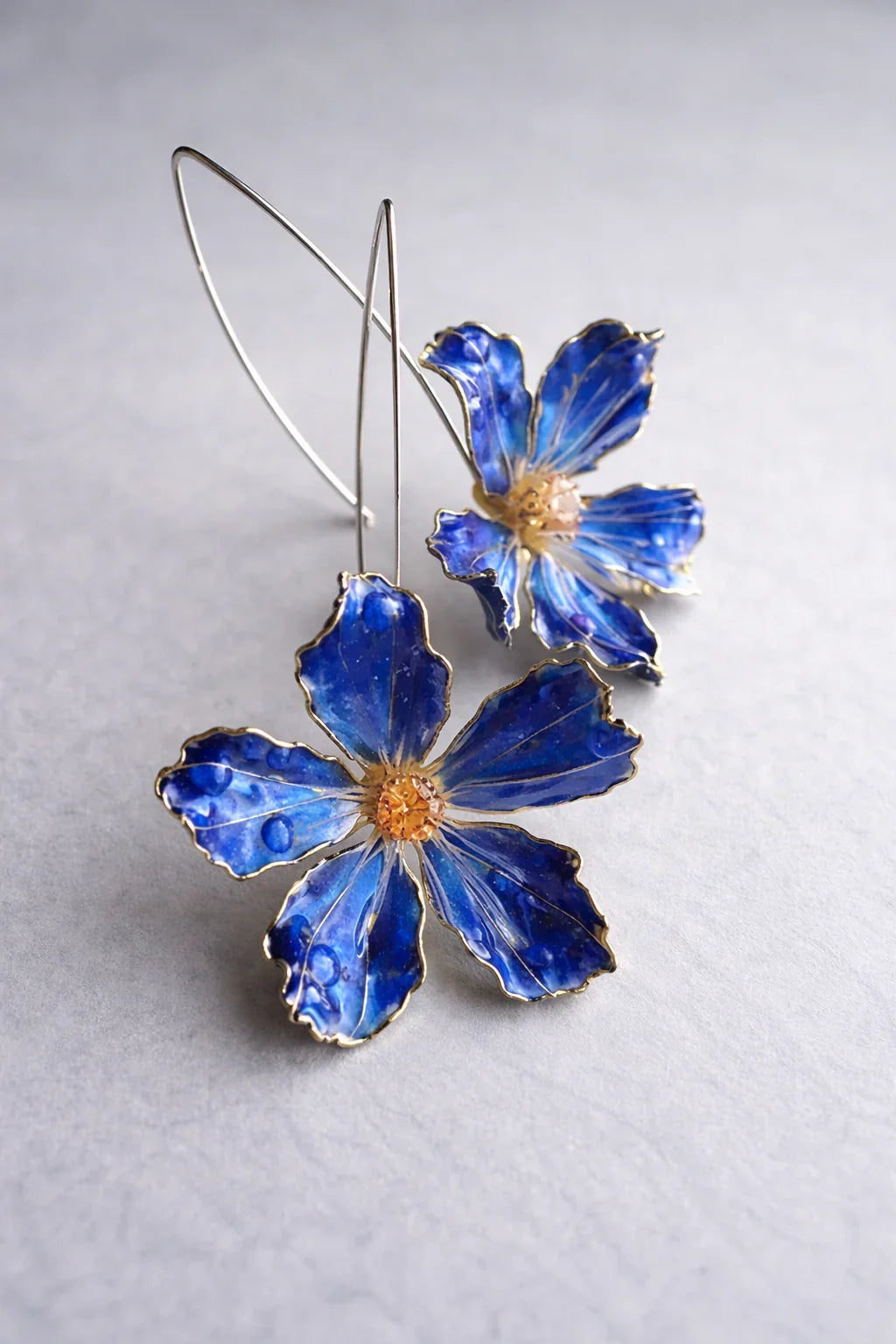 Zuri Grace | Earrings Blue Floral style Vintage