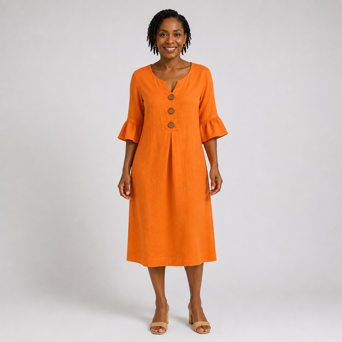 Nandi | Casual Button-Front Dress