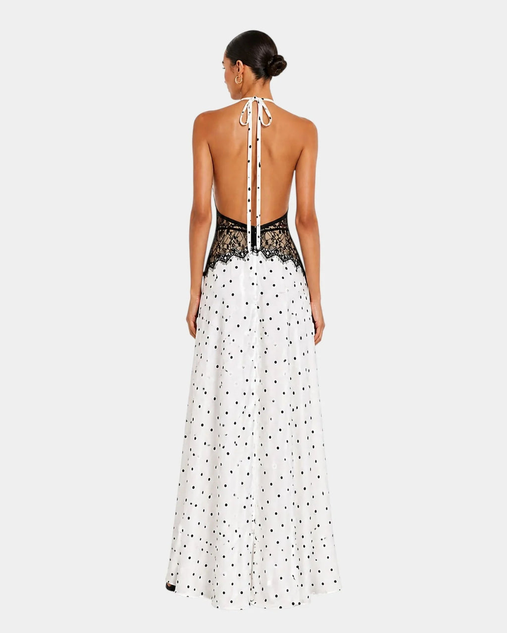 Pomeline | Robe maxi à pois avec dentelle élégante
