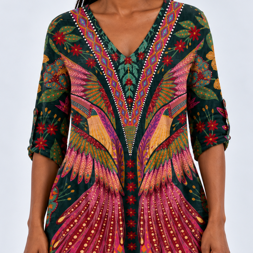 Manon | Long Blouse with V-Neck