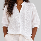Elodie™ | Embroidered V-Neck Blouse