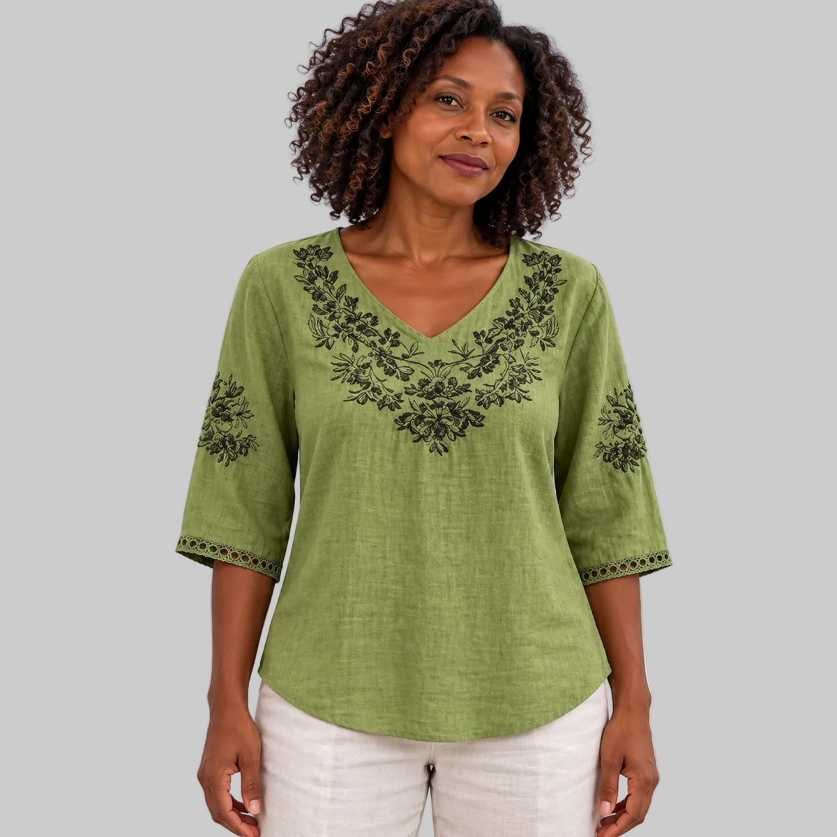 Willow™ | Botanical V-Neck Blouse