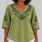 Willow™ | Botanical V-Neck Blouse