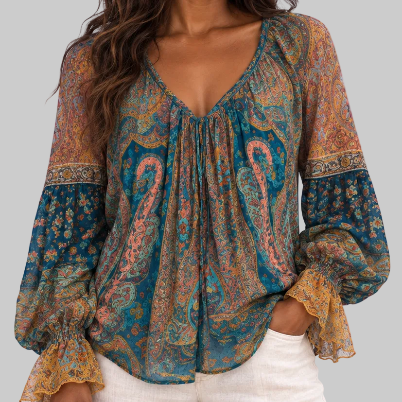 Soleil™ | Paisley Boho Blouse