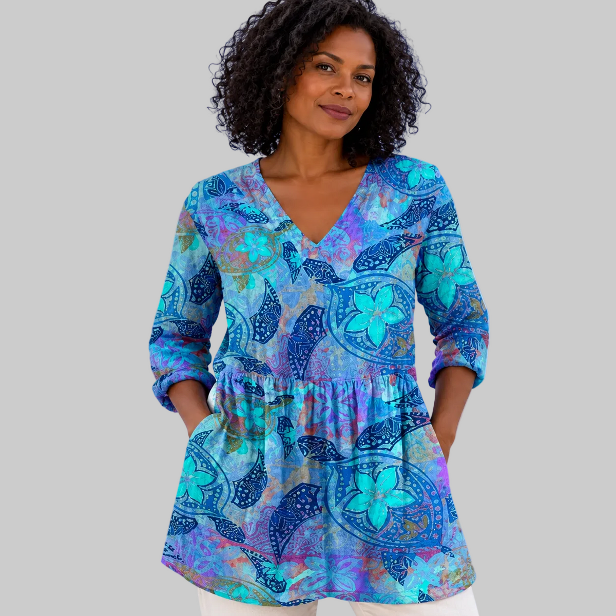 Juliette | Long Blouse with V-Neck