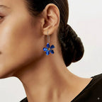 Zuri Grace | Earrings Blue Floral style Vintage