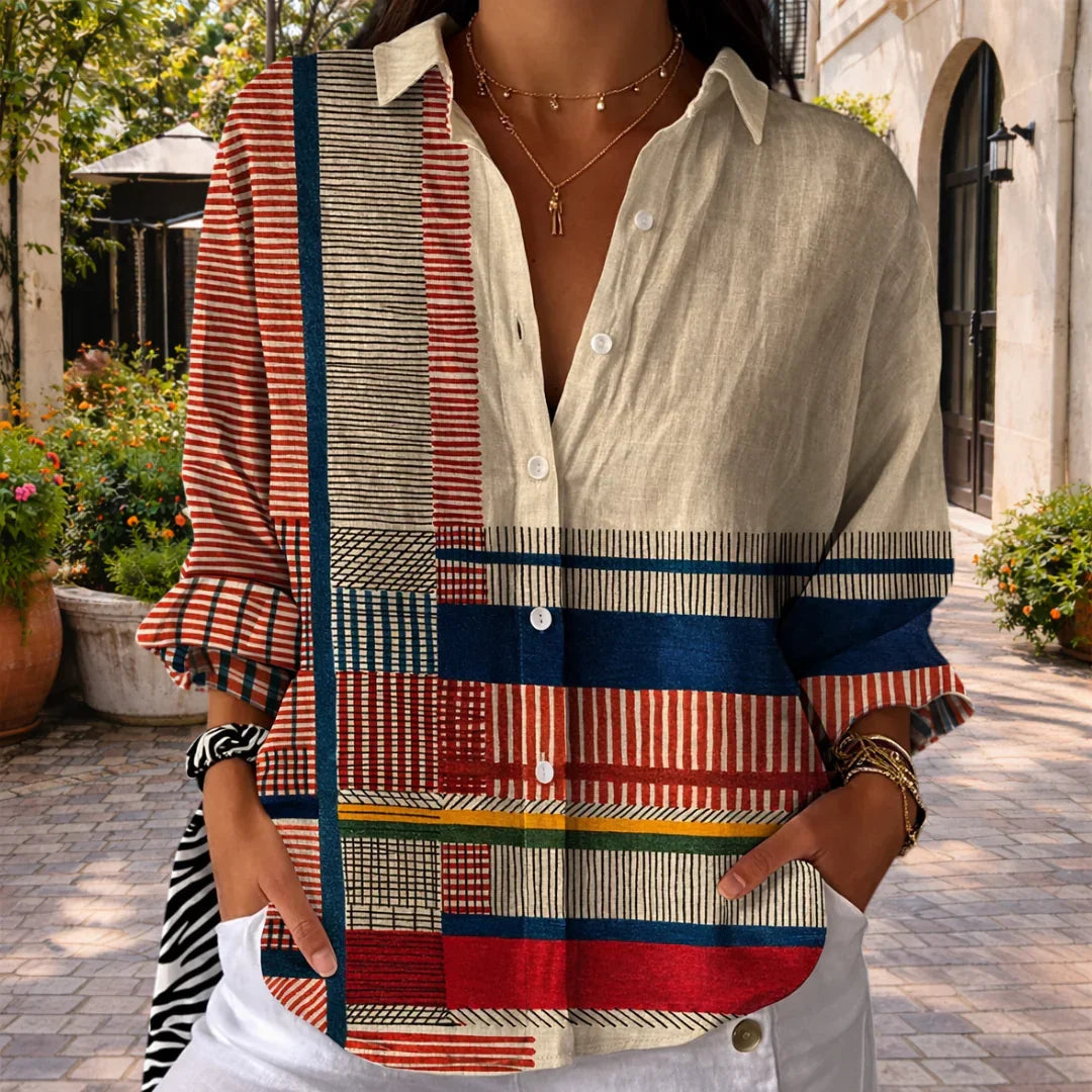 Priscille | Blouse à Motif Artistique