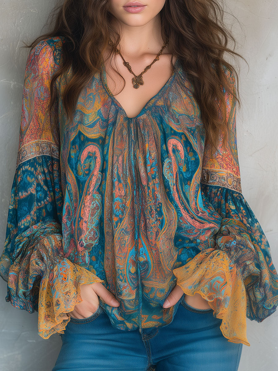 Soleil™ | Paisley Boho Blouse