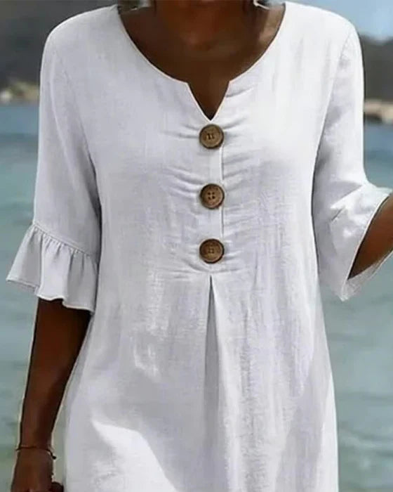 Moda Lusitana - Vestido Casual com Botões