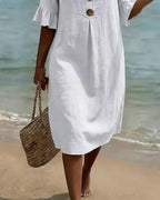 Moda Lusitana - Vestido Casual com Botões