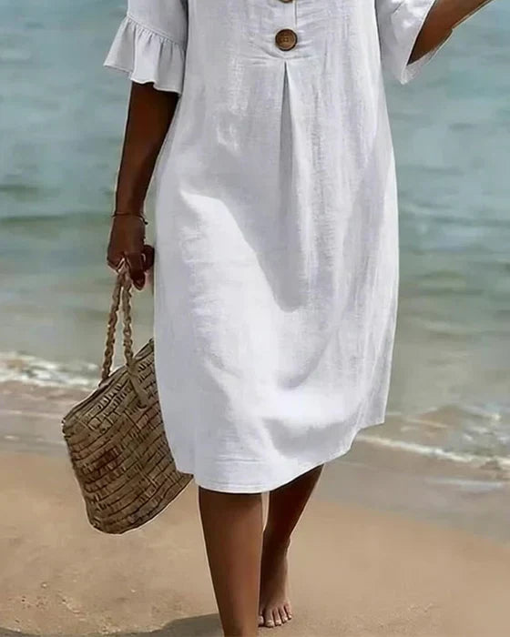 Moda Lusitana - Vestido Casual com Botões