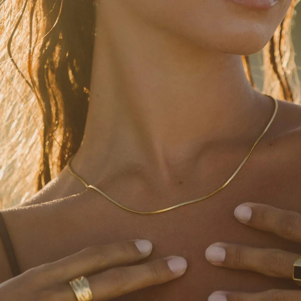 Simone Grace | Square Snake Gold Choker