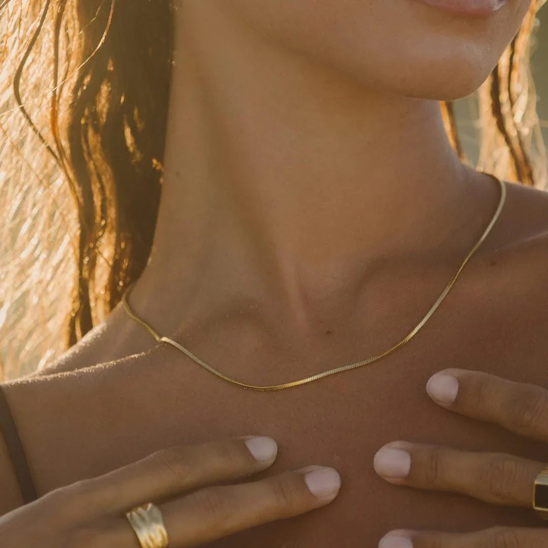 Simone Grace | Square Snake Gold Choker