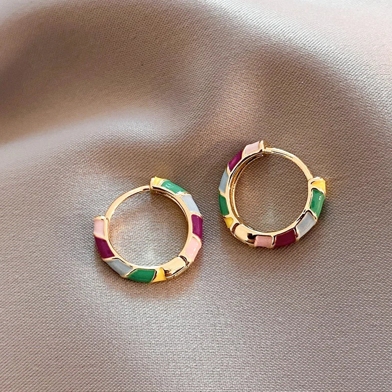Alana Grace | Elegant Gold Enamel Earrings