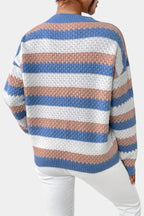 Latoya Rose | Oversized Striped Round-Neck Sweater