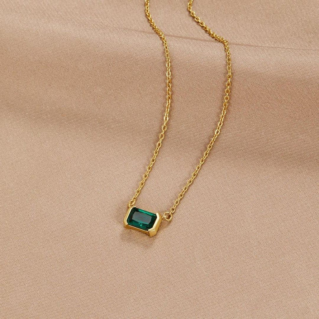 Samara Grace | Necklace Gold Green Emerald