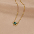Samara Grace | Necklace Gold Green Emerald