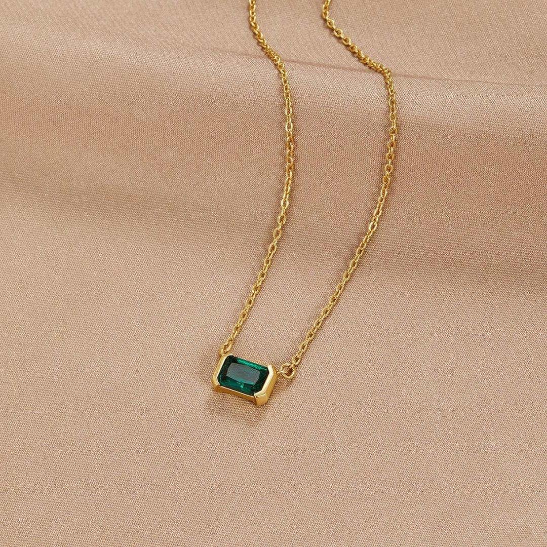 Samara Grace | Necklace Gold Green Emerald