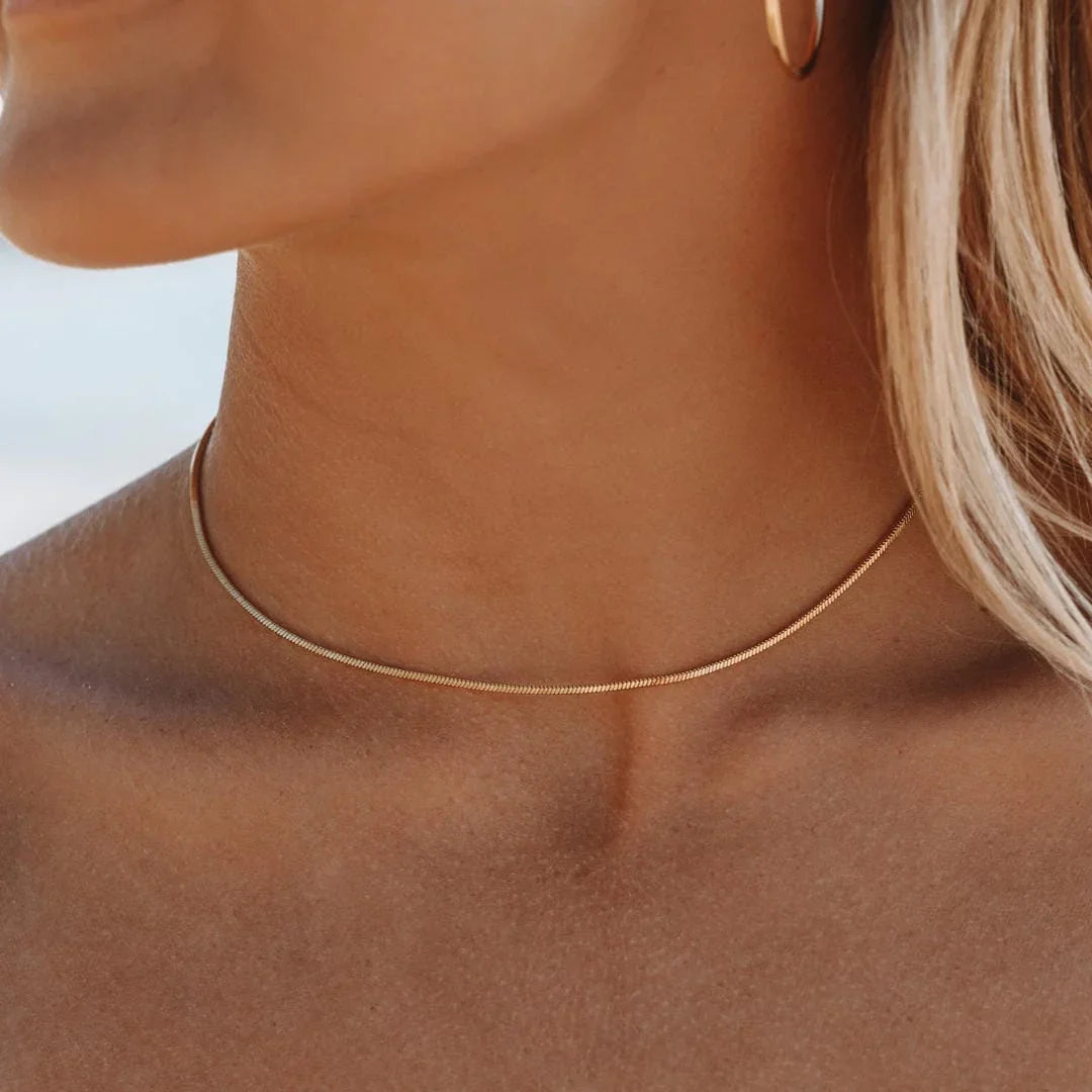 Simone Grace | Square Snake Gold Choker