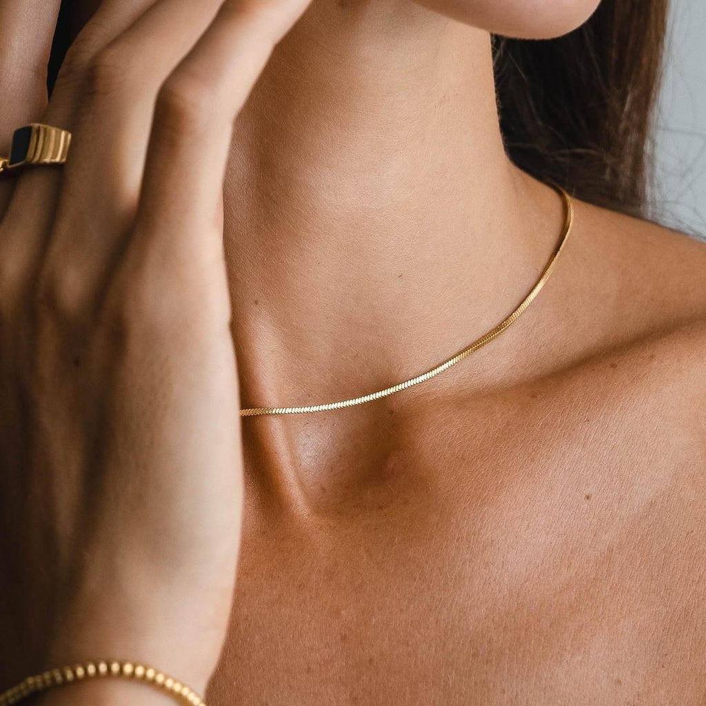 Simone Grace | Square Snake Gold Choker